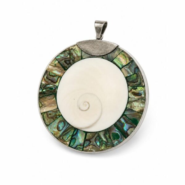 Pendentif Nacre Abalone & Œil de Sainte-Lucie