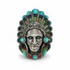Bague Navajo Turquoise, Opale & Corail