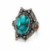 bague tibétaine turquoise argent
