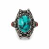 Bague Turquoise Tibétaine & Corail